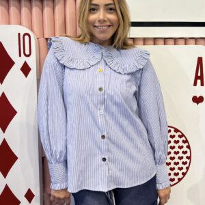 Curious Collar Shirt - Blue Stripe